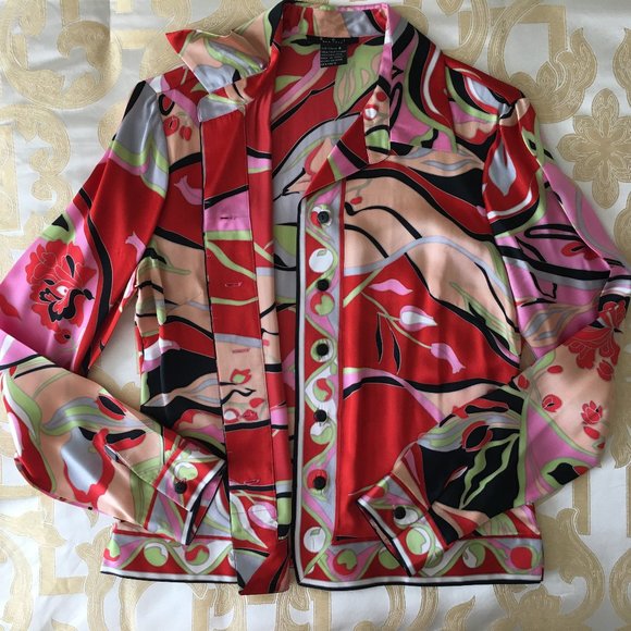Silk blouse / jacket - ECI New York - Size 6 / M - Picture 2 of 5